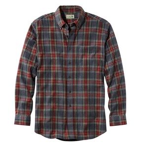 L.L. Bean Mens Scotch Plaid Flannel in Grey Stewart sz XL